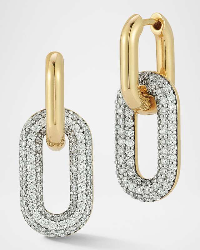 Morrell Diamond Drop Huggie Earrings